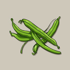 手绘豆角卡通蔬菜矢量插画