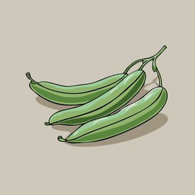 手绘四季豆卡通蔬菜矢量插画