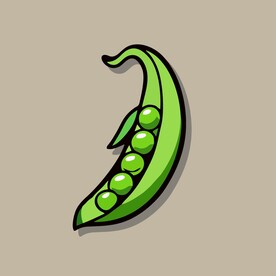 手绘绿豆卡通蔬菜矢量插画