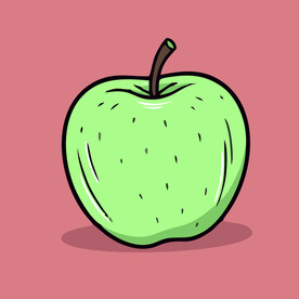 手绘苹果卡通水果矢量插画