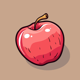 手绘苹果卡通水果矢量插画