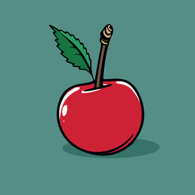 手绘樱桃水果矢量插图卡通美食