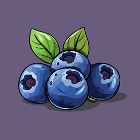 手绘蓝莓水果矢量插图卡通美食