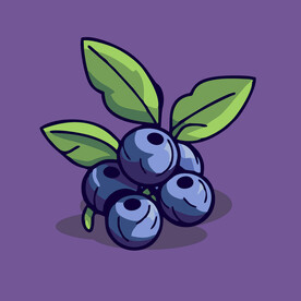 手绘蓝莓水果矢量插图卡通美食