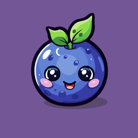 手绘蓝莓水果矢量插图卡通美食