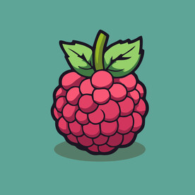 手绘树莓水果矢量插图卡通美食
