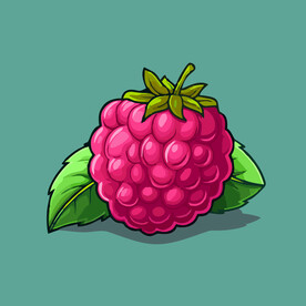 手绘树莓水果矢量插图卡通美食