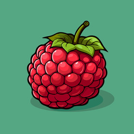 手绘树莓水果矢量插图卡通美食