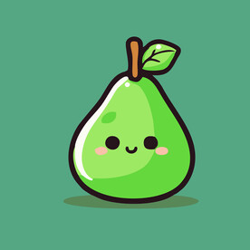 手绘黄梨卡通水果矢量插图