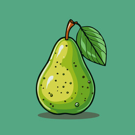 手绘黄梨卡通水果矢量插图