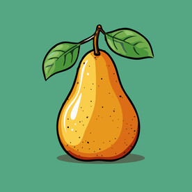 手绘黄梨卡通水果矢量插画