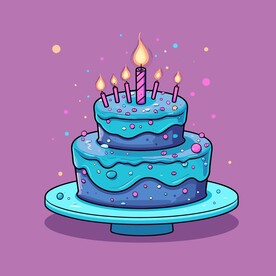 美味水果奶油蛋糕卡通矢量插画