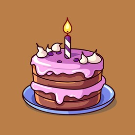 美味水果奶油蛋糕卡通矢量插画