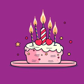 美味水果奶油蛋糕卡通矢量插画