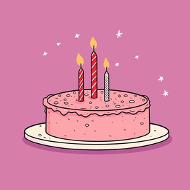 美味水果奶油蛋糕卡通矢量插画