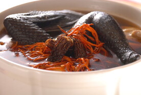 虫草花羊肚菌乌鸡汤