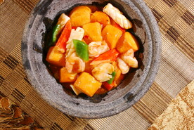 虾仁蟹柳豆腐煲