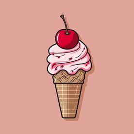 美味多彩果味冰激凌矢量插画