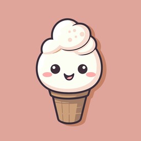 美味多彩果味冰激凌矢量插画