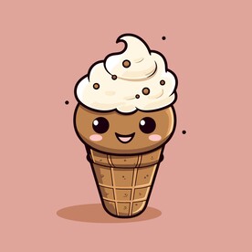 美味多彩果味冰激凌矢量插画