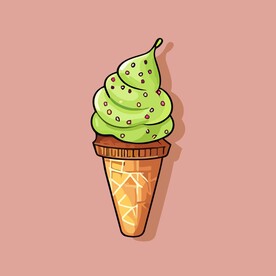 美味多彩果味冰激凌矢量插画