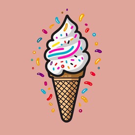 美味多彩果味冰激凌矢量插画