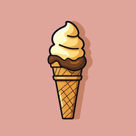 美味多彩果味冰激凌矢量插画