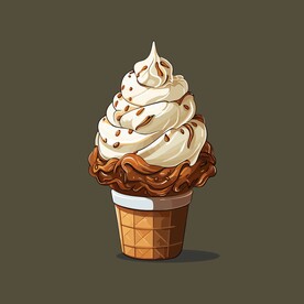 美味多彩果味冰激凌矢量插画