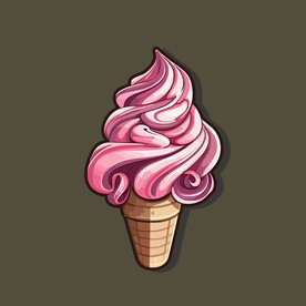 美味多彩果味冰激凌矢量插画