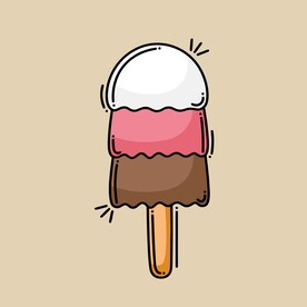 美味多彩果味冰激凌矢量插画