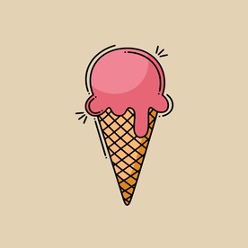 美味多彩果味冰激凌矢量插画