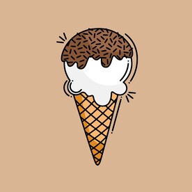 美味多彩果味冰激凌矢量插画