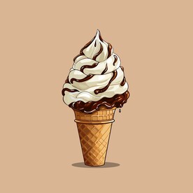 美味多彩果味冰激凌矢量插画