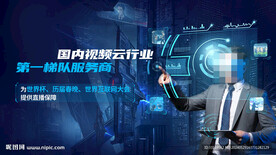 蓝色科技会议背景展板