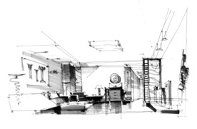 手绘素描方案草图