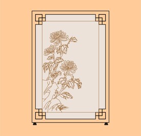 秋菊屏风