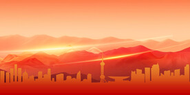 红色长城背景图片