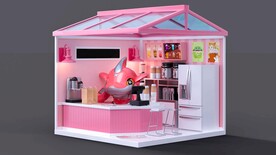 C4D模型  卡通店铺