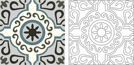 民族花纹数码印花图片