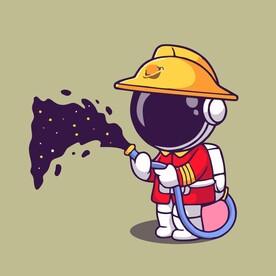 宇航员消防矢量卡通儿童插画图片