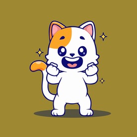 小猫咪咪矢量卡通儿童插画图片