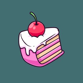 樱桃蛋糕矢量卡通儿童插画图片