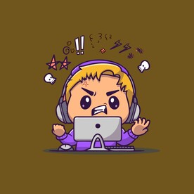 生气的游戏玩家儿童插画图片