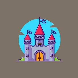 城堡矢量卡通儿童插画图片