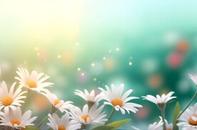 创意多彩花朵水彩海报背景