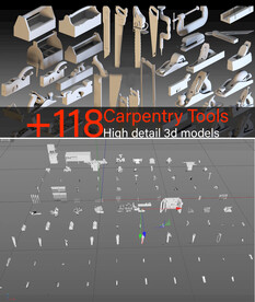 C4D模型 木工五金工具