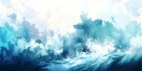 创意多彩海浪绘画背景