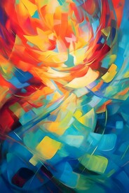 创意多彩抽象油彩绘画背景