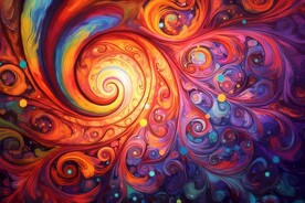 创意多彩抽象油彩绘画背景