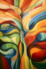 创意多彩抽象油彩绘画背景